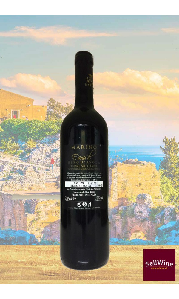 SellWine-Marino Vini E' anuil 'il Nero d'Avola Terre Siciliane IGT 2015-Etichetta