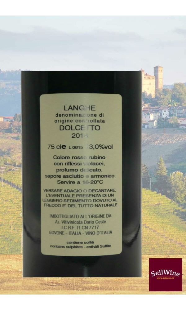 SellWine-Dario Ceste Langhe DOC Dolcetto 2014 -Etichetta2