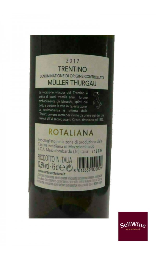 SellWine-Cantina Rotaliana Müller Thurgau Trentino DOC 2017-Etichetta2