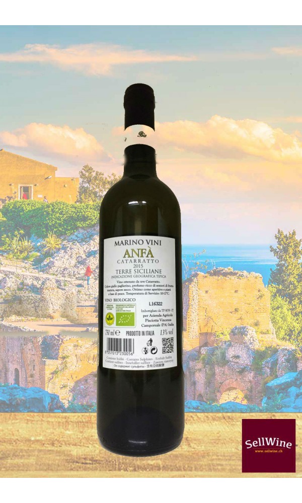 SellWine-Marino Vini Anfà Catarratto Terre Siciliane IGT Bio 2015-Etichetta