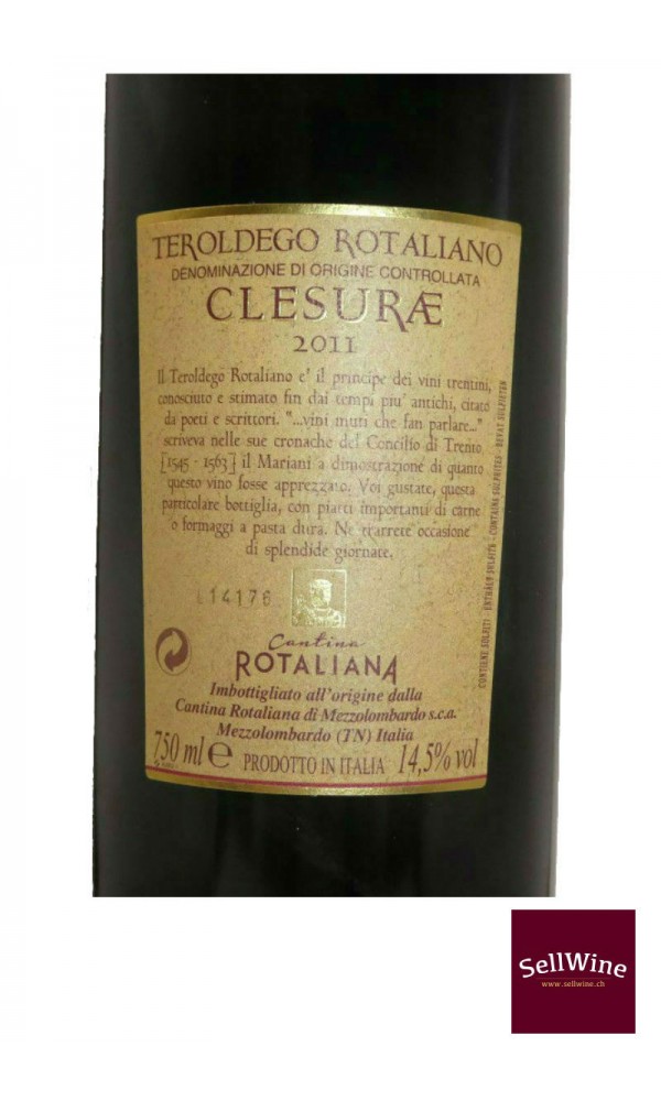 SellWine-Cantina Rotaliana Clesurae Teroldego Rotaliano DOC 2011-Etichetta