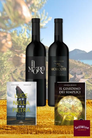 Sélection de livres et de vins Il Giardino dei Semplici avec Luce nella Pietra et Tenuta Castello di Morcote